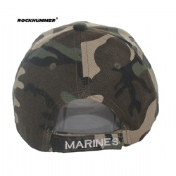 Wholesale camo 6 panesl baseball Hat with joint patch embroidery on brim
