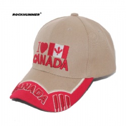 Khaki Acrylic 3D embroidery Canada Cap