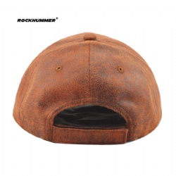 Special leather material baseball cap with rubber printing